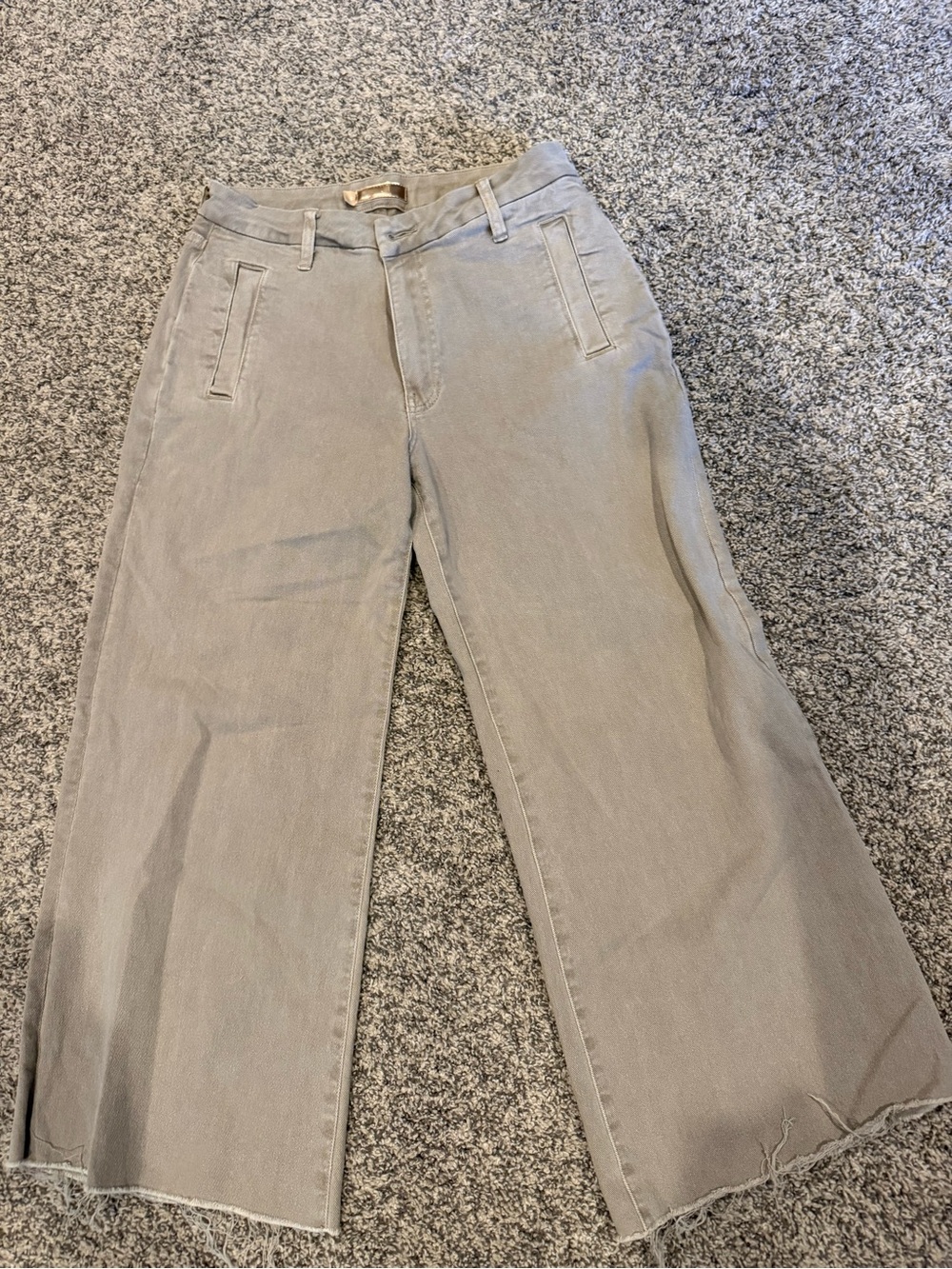 Kut from the Kloth Light Gray Wide-Leg Jeans